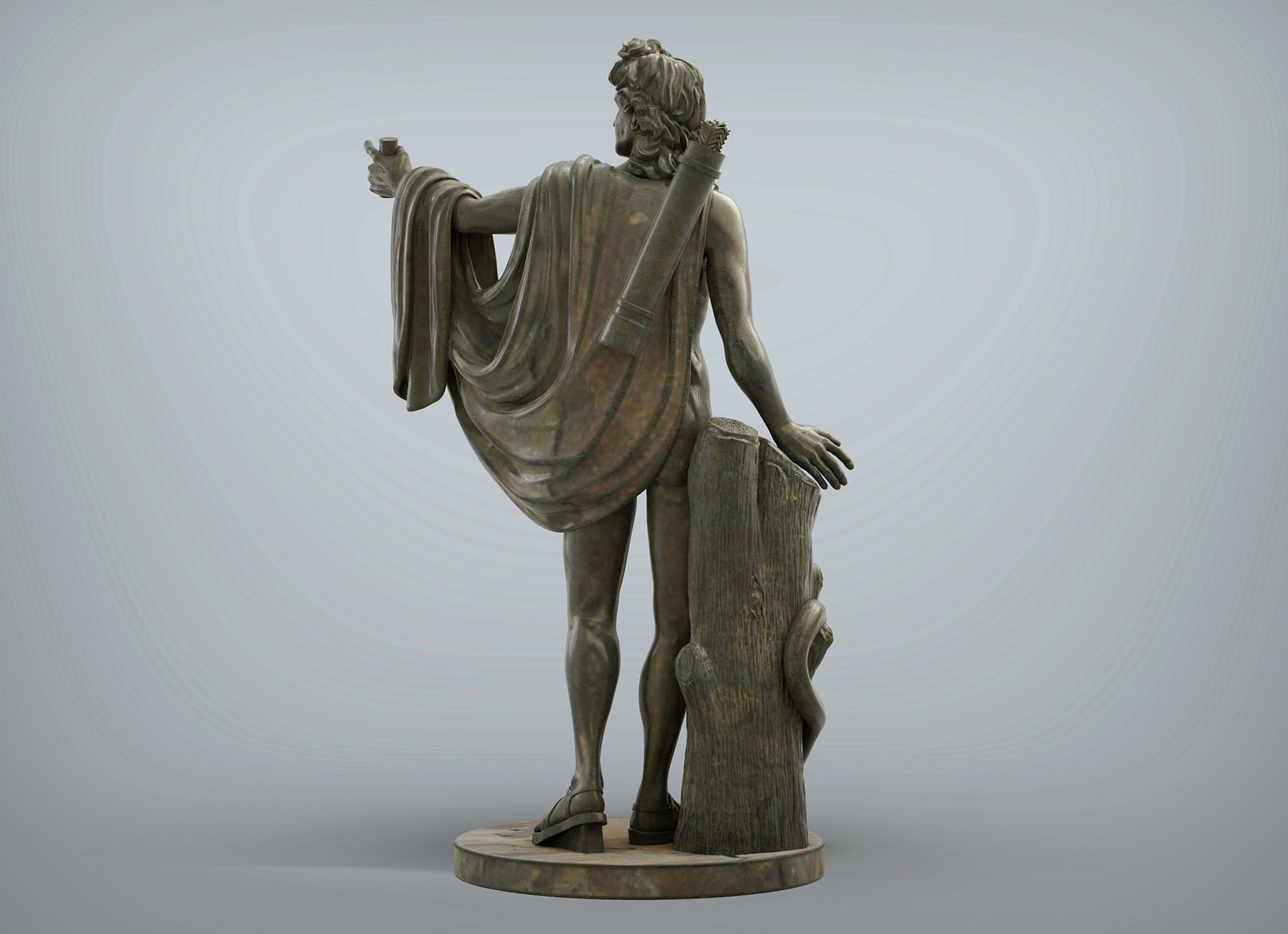 Apollon Greek God Bronze Back