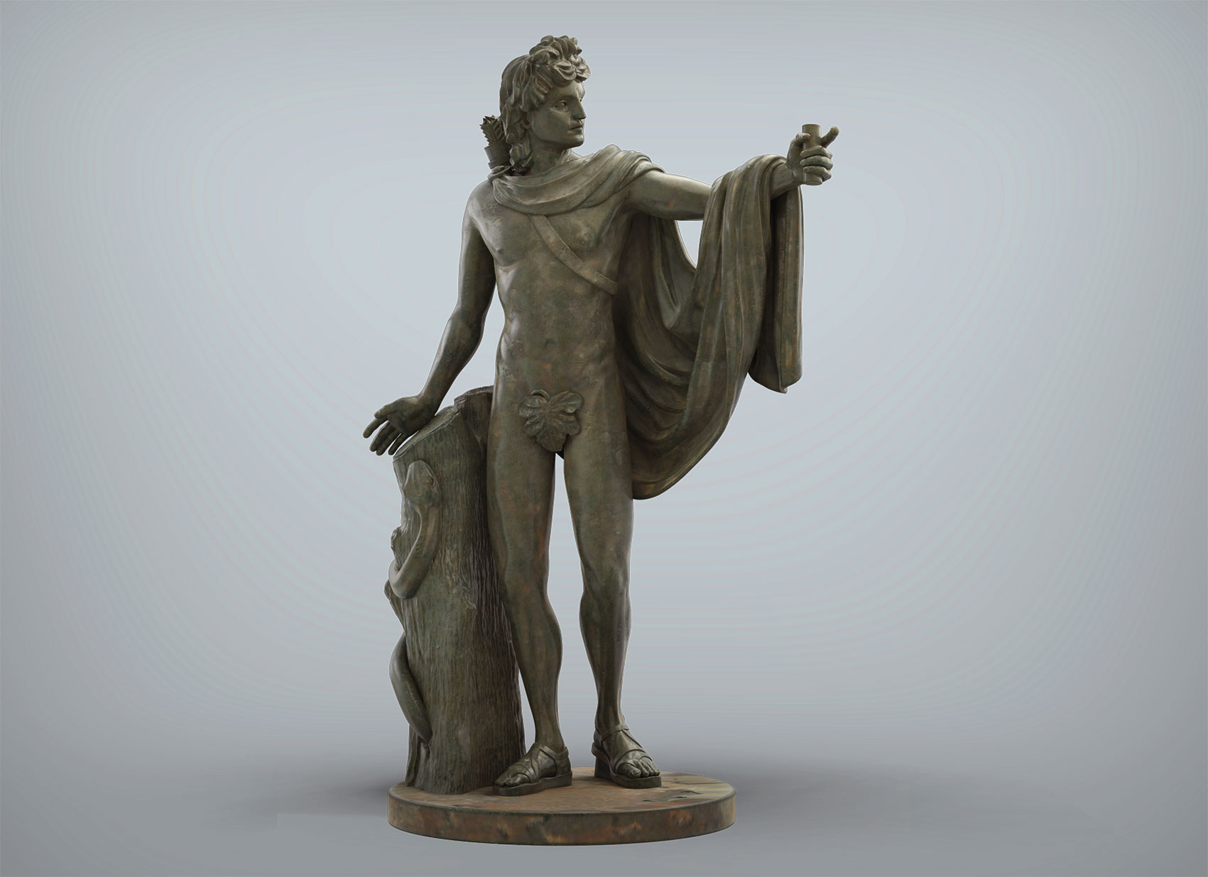 Apollon Greek God Bronze Front