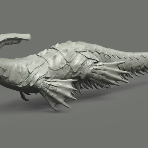Aquatic fossil HighPoly/LowPoly